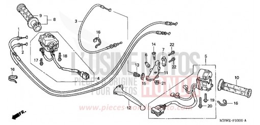 LEVA MANUBRIO/INTERRUTTORE/CAVO CBR600FS2 di 2002